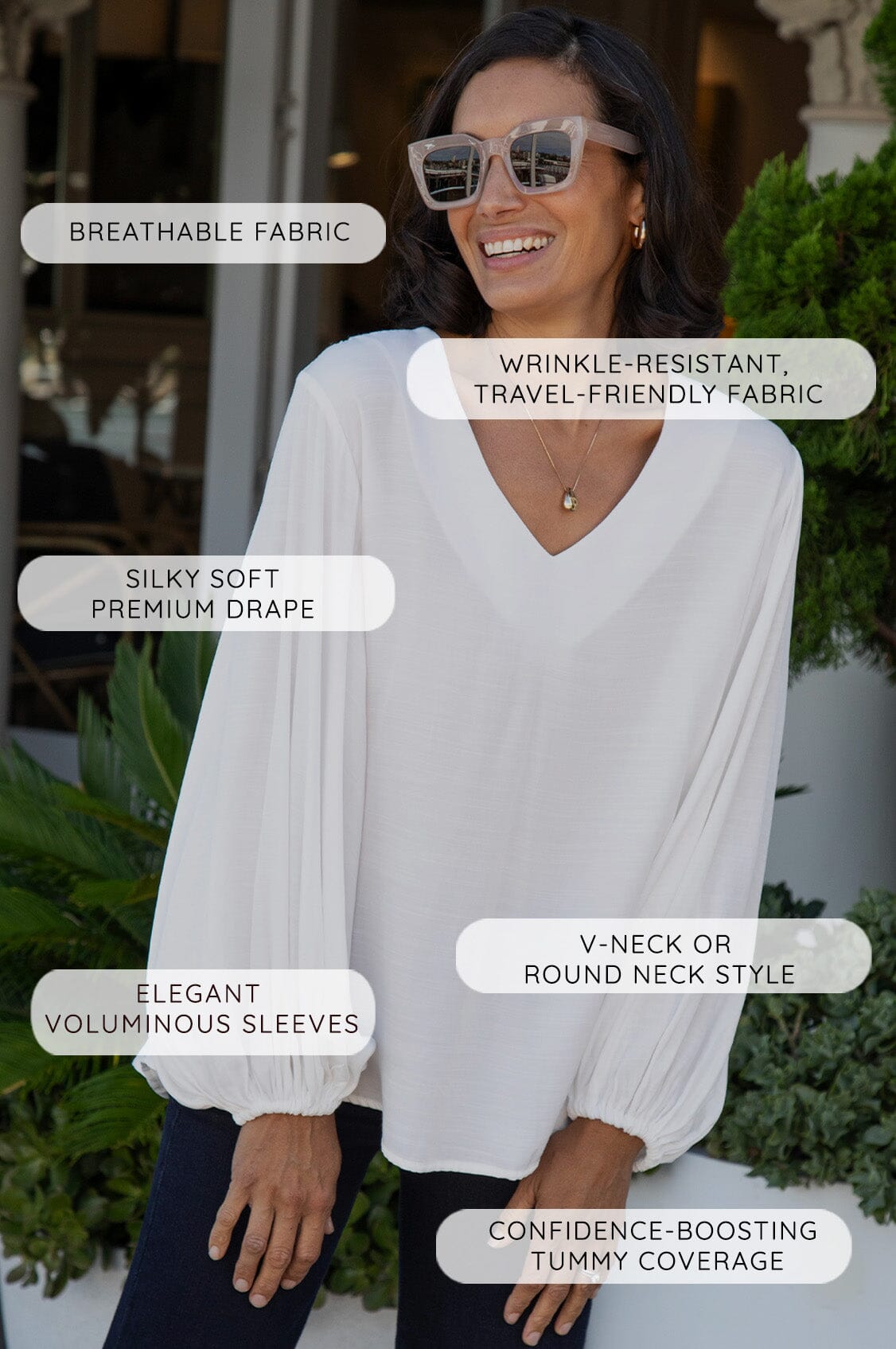 Sophia Round Neck Long Sleeve Top Olive