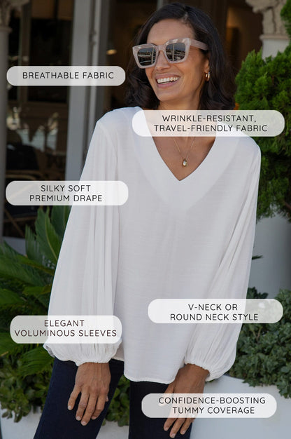Sophia Round Neck Long Sleeve Top Olive