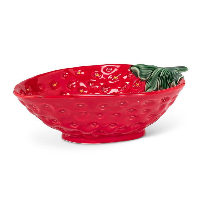 Strawberry & Leaf Low Bowl