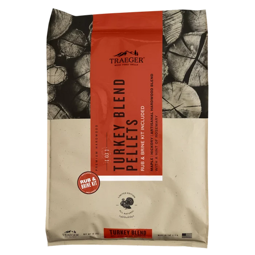 TRAEGER - Limited Edition Turkey Blend Hardwood Pellets + Orange Brine & Turkey Rub Kit